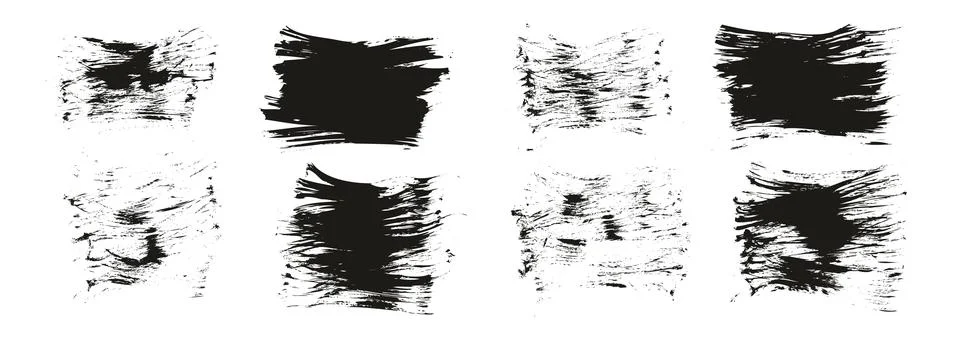Flat Fan Brush Thin Short Background High Detail Abstract Vector Background Set Stock Illustration