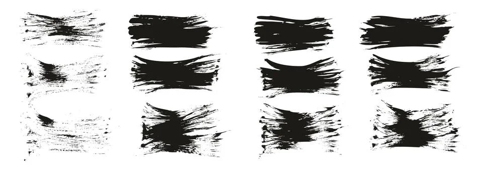 Flat Fan Brush Thin Short Background High Detail Abstract Vector Background Set Stock Illustration