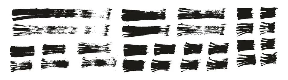 Flat Fan Brush Thin Straight Lines High Detail Abstract Vector Background Set Illustrazione stock