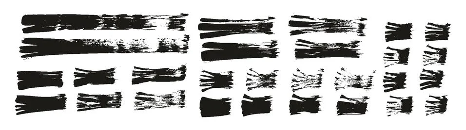 Flat Fan Brush Thin Straight Lines High Detail Abstract Vector Background Set Stockillustratie