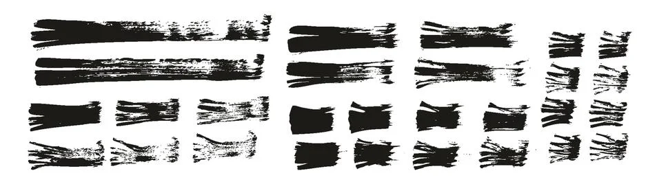 Flat Fan Brush Thin Straight Lines High Detail Abstract Vector Background Set 스톡 일러스트