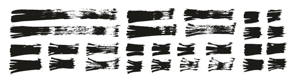 Flat Fan Brush Thin Straight Lines High Detail Abstract Vector Background Set Stock Illustration