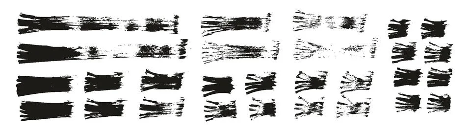 Flat Fan Brush Thin Straight Lines High Detail Abstract Vector Background Set Stockillustratie