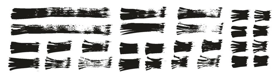 Flat Fan Brush Thin Straight Lines High Detail Abstract Vector Background Set 스톡 일러스트