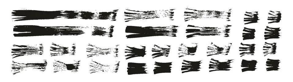 Flat Fan Brush Thin Straight Lines High Detail Abstract Vector Background Set Stockillustratie