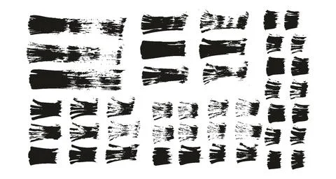 Flat Fan Brush Thin Straight Lines High Detail Abstract Vector Background Set Stock Illustration