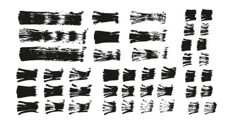 Flat Fan Brush Thin Straight Lines High Detail Abstract Vector Background Set Stock Illustration