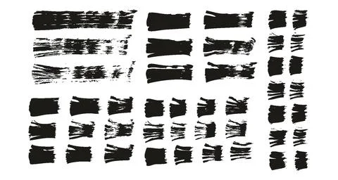 Flat Fan Brush Thin Straight Lines High Detail Abstract Vector Background Set Illustrazione stock