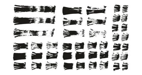 Flat Fan Brush Thin Straight Lines High Detail Abstract Vector Background Set Stockillustratie