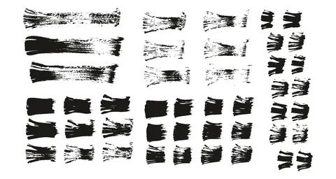Flat Fan Brush Thin Straight Lines High Detail Abstract Vector Background Set イラスト素材