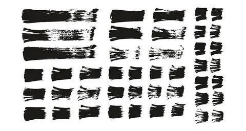 Flat Fan Brush Thin Straight Lines High Detail Abstract Vector Background Set Illustrazione stock