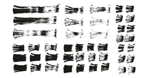 Flat Fan Brush Thin Straight Lines High Detail Abstract Vector Background Set Stockillustratie