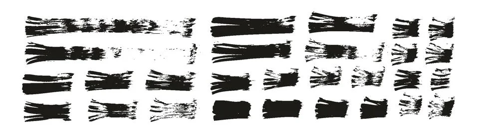Flat Fan Brush Thin Straight Lines High Detail Abstract Vector Background Set Stock Illustration