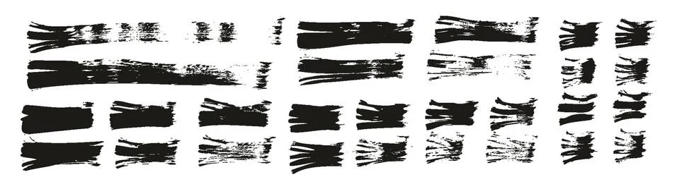 Flat Fan Brush Thin Straight Lines High Detail Abstract Vector Background Set Stock Illustration