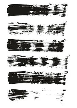 Flat Fan Brush Thin Straight Lines High Detail Abstract Vector Background Set Stock Illustration