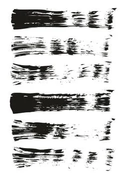 Flat Fan Brush Thin Straight Lines High Detail Abstract Vector Background Set Stockillustratie