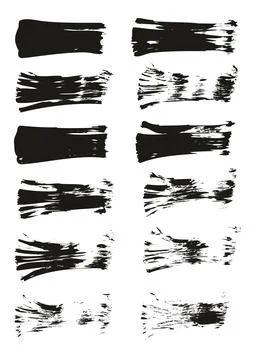 Flat Fan Brush Thin Straight Lines High Detail Abstract Vector Background Set Illustrazione stock