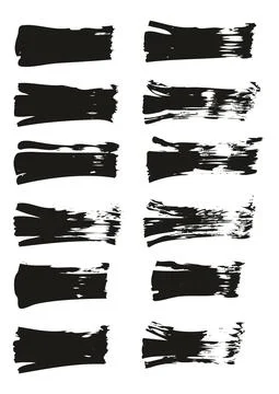 Flat Fan Brush Thin Straight Lines High Detail Abstract Vector Background Set Illustrazione stock