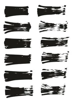 Flat Fan Brush Thin Straight Lines High Detail Abstract Vector Background Set Illustrazione stock