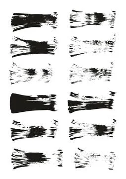 Flat Fan Brush Thin Straight Lines High Detail Abstract Vector Background Set イラスト素材
