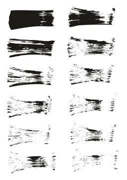 Flat Fan Brush Thin Straight Lines High Detail Abstract Vector Background Set Stock Illustration