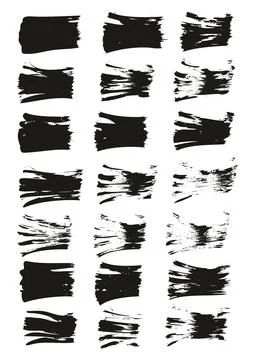Flat Fan Brush Thin Straight Lines High Detail Abstract Vector Background Set イラスト素材