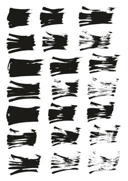 Flat Fan Brush Thin Straight Lines High Detail Abstract Vector Background Set イラスト素材