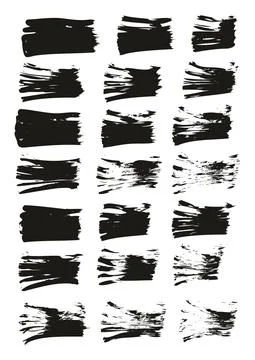 Flat Fan Brush Thin Straight Lines High Detail Abstract Vector Background Set Stock Illustration