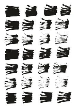 Flat Fan Brush Thin Straight Lines High Detail Abstract Vector Background Set Stock Illustration