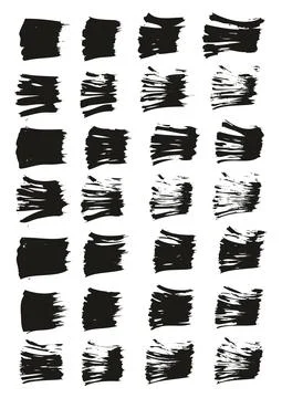 Flat Fan Brush Thin Straight Lines High Detail Abstract Vector Background Set Stock Illustration