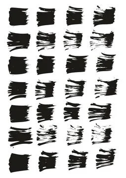 Flat Fan Brush Thin Straight Lines High Detail Abstract Vector Background Set イラスト素材