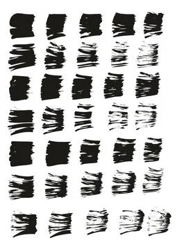 Flat Fan Brush Thin Straight Lines High Detail Abstract Vector Background Set Stockillustratie