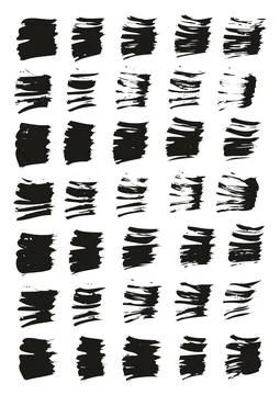 Flat Fan Brush Thin Straight Lines High Detail Abstract Vector Background Set Stock Illustration