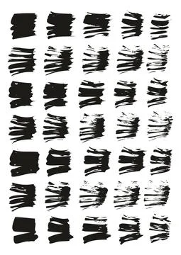 Flat Fan Brush Thin Straight Lines High Detail Abstract Vector Background Set 스톡 일러스트