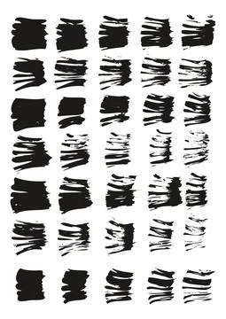 Flat Fan Brush Thin Straight Lines High Detail Abstract Vector Background Set Stockillustratie