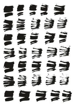 Flat Fan Brush Thin Straight Lines High Detail Abstract Vector Background Set Stockillustratie