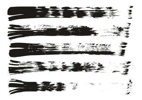 Flat Fan Brush Thin Straight Lines High Detail Abstract Vector Background Set Stock Illustration