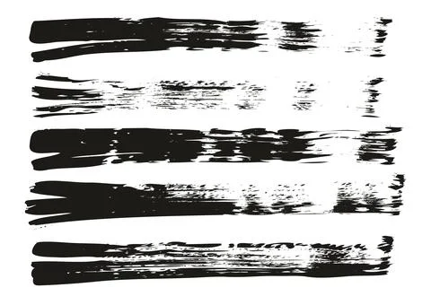 Flat Fan Brush Thin Straight Lines High Detail Abstract Vector Background Set Stock Illustration