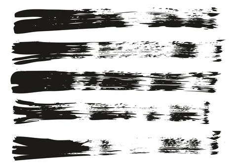 Flat Fan Brush Thin Straight Lines High Detail Abstract Vector Background Set Illustrazione stock