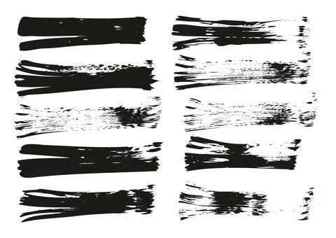 Flat Fan Brush Thin Straight Lines High Detail Abstract Vector Background Set Stockillustratie