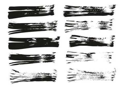 Flat Fan Brush Thin Straight Lines High Detail Abstract Vector Background Set 스톡 일러스트