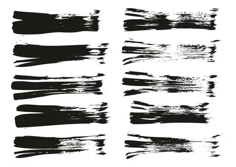 Flat Fan Brush Thin Straight Lines High Detail Abstract Vector Background Set イラスト素材
