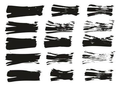 Flat Fan Brush Thin Straight Lines High Detail Abstract Vector Background Set Stockillustratie