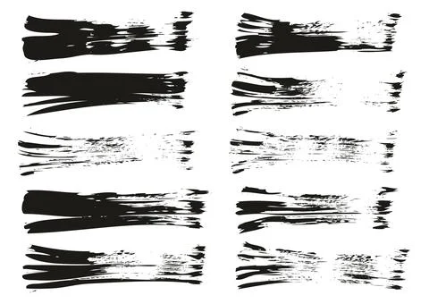 Flat Fan Brush Thin Straight Lines High Detail Abstract Vector Background Set イラスト素材