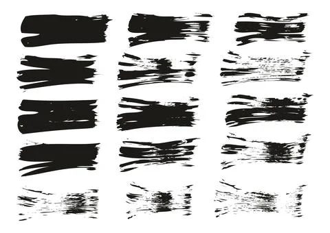 Flat Fan Brush Thin Straight Lines High Detail Abstract Vector Background Set Stock Illustration