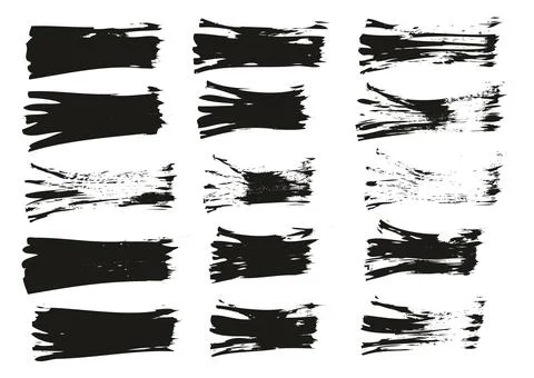 Flat Fan Brush Thin Straight Lines High Detail Abstract Vector Background Set Stockillustratie