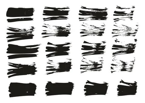 Flat Fan Brush Thin Straight Lines High Detail Abstract Vector Background Set Illustrazione stock