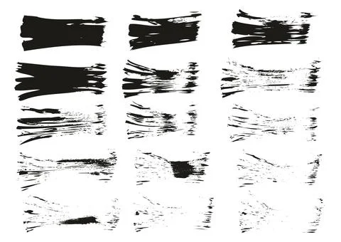 Flat Fan Brush Thin Straight Lines High Detail Abstract Vector Background Set イラスト素材