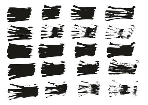 Flat Fan Brush Thin Straight Lines High Detail Abstract Vector Background Set Stockillustratie