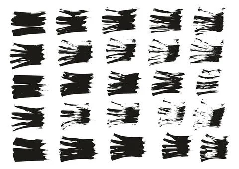 Flat Fan Brush Thin Straight Lines High Detail Abstract Vector Background Set Stock Illustration